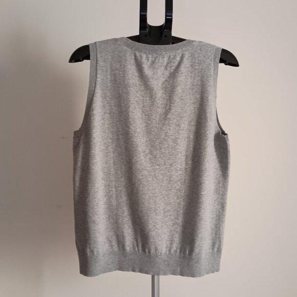 Talbots Women’s Gray Grandpa Style Knit Crew Neck Vest Size XL - Picture 13 of 14